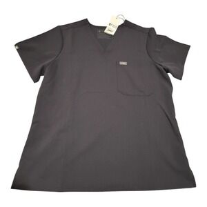 Figs W-Catarina One Pocket Scrub Top Gray Women's Size Large NWT